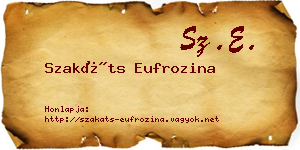 Szakáts Eufrozina névjegykártya